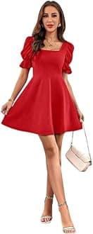 OOMPH!Women's Polyester Blend Fit and Flare Mini Dress