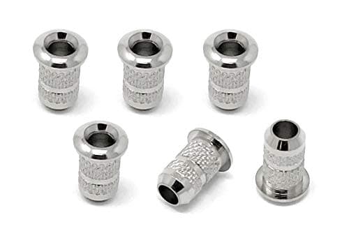 Vintage Forge Chrome Top Mount Loading String-Thru Body Mini Ferrules for Electric Guitar (Set of 6) SFM40-CHR