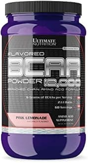 Ultimate NutritionFlavored BCAA Powder 12000, Post Workout Recovery Drink, Amino Acid with Leucine, Valine and Isoleucine-Pink Lemonade, 60 Servings