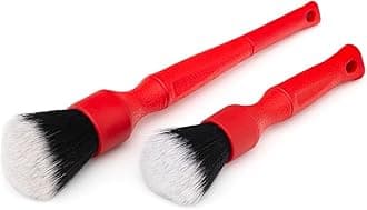 TriGrip Ultra-Soft Detailing Brush Set - Scratch-Free Cleaning for Exterior, Interior Panels, Emblems, Badges, Gauges, Infotainment Screen - Red