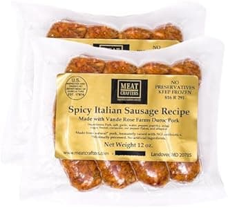 MeatCrafters Spicy Italian Pork Sausage, Minimally Processed, No Artificial Ingredients, 12oz (2-Pack, 8 Total Links)