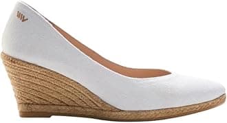 Viscata Roses Espadrille Canvas Wedges Spain Handmade 2 ½” Heel Woman Wedge Pumps with Organic Cotton Canvas and 100% Natural Jute Midsole for All Occasions: Casual, Work, Party