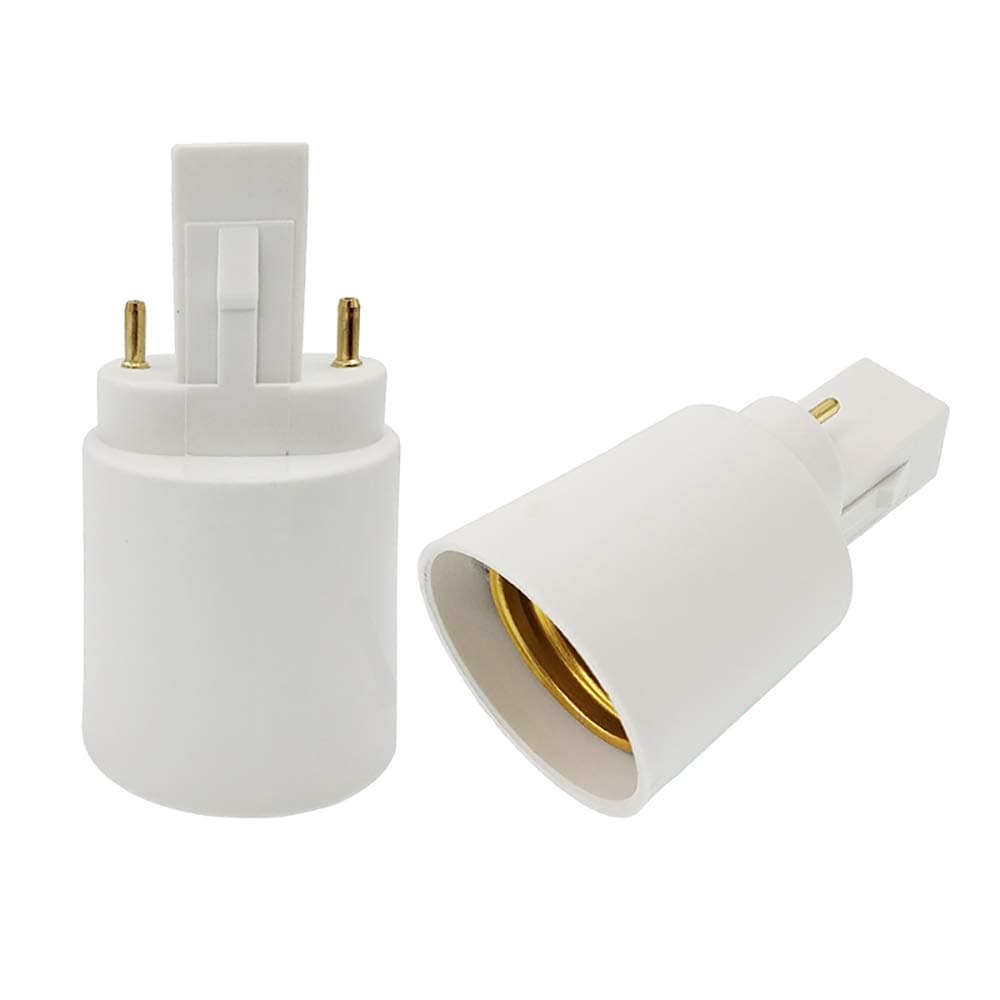 E-Simpo 4pcs G23 to E26/E27 Adapter 2Pin Socket Adapter G23 to E26 Lamp Base Holder Socket Extender Converter,CE Rohs Single Tab, 2P in Parallel (4-Pack)