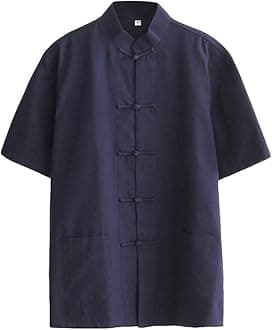 ZooBoo 100% Cotton Short Sleeve Kung Fu Shirt – Traditional Chinese Martial Arts Top for Men & Women