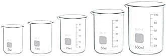 Boro 3.3 Glass Graduated Measuring Beaker for Lab or Kitchen (5+10+25+50+100ml)