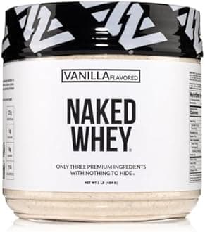 Vanilla Whey Protein 1LB – Only 3 Ingredients, All Natural Grass Fed Whey Protein Powder + Vanilla + Coconut Sugar- GMO-Free, Soy Free, Gluten Free. Aid Muscle Growth & Recovery - 12 Servings