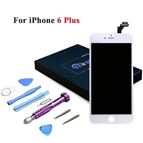 RSTH LCD Display with Digitizer Touch Screen Frame Assembly Replacement Screen for iPhone 6 plus 5.5" (White) ,with Instruction Card & Repair Tool Kit