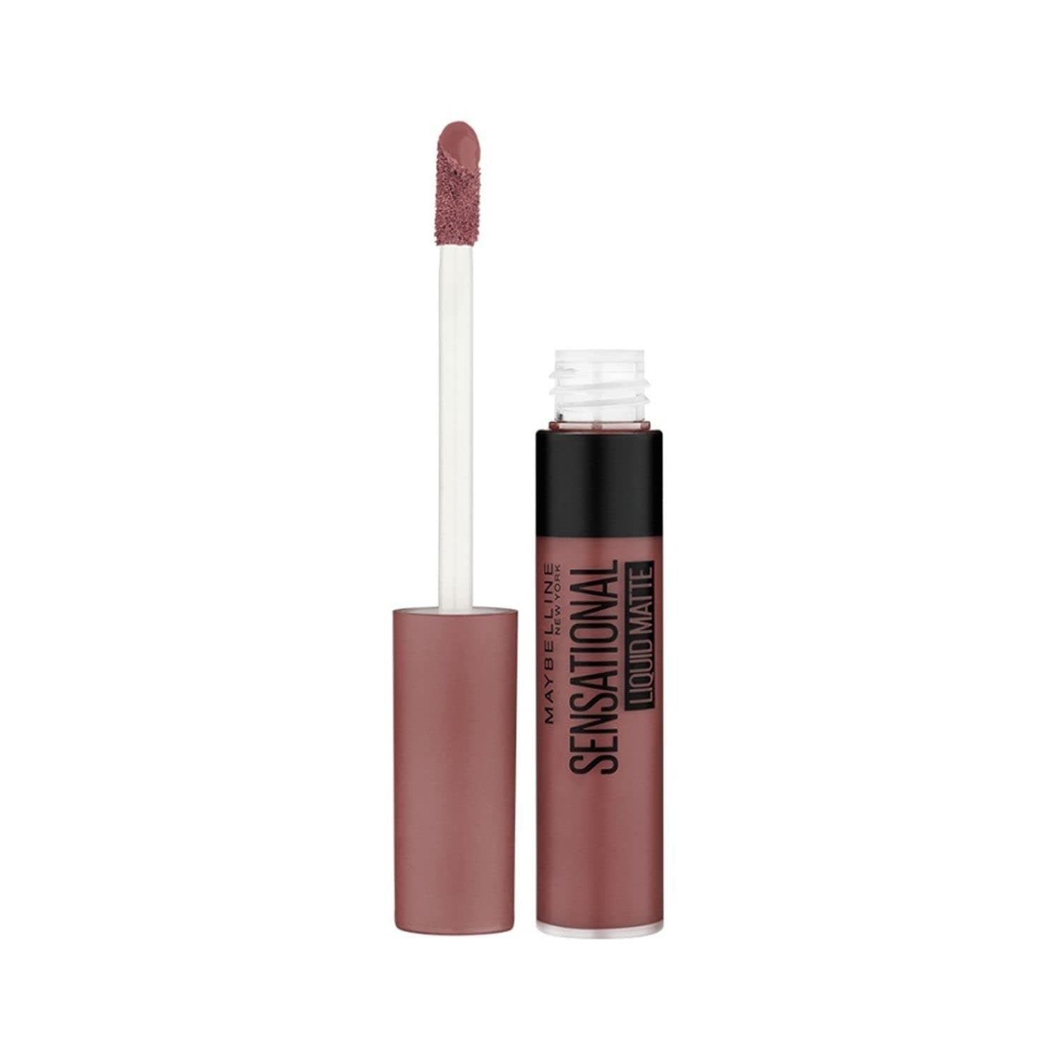 Maybelline New York Sensational Liquid Matte Lipstick, Non-sticky, Non-drying Lipstick, Super Precise Application, Long-lasting Liquid Matte Lipstick - NU07 Get Undressed|7ml