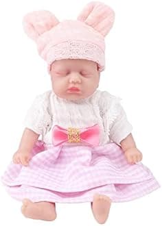 IVITA Mini Full Body Silicone Reborn Baby Doll - Newborn Girl, Handmade Soft Real (WG1576-15.5cm-113g)