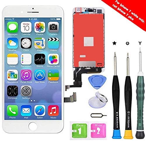 Premium Screen Replacement Compatible with iPhone 7 4.7 inch Full Assembly -LCD Touch Digitizer Display Glass Assembly with Tools, Fit Compatible with iPhone 7 (White-7G)