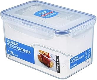 LOCK & LOCK Easy Essentials Food Lids/Pantry Storage/Airtight Containers, BPA Free, Rectangle - 8 Cup - for Cookies, Clear