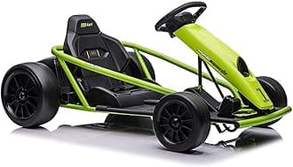 24V Go Kart for Kids 8-12 Years, 300W*2 Extra Powerful Motors, 9Ah Large Battery 8.1MPH High Speed Drifting with Music, Horn,Max Load 155lbs Outdoor Ride On Toy for Teens (Green)