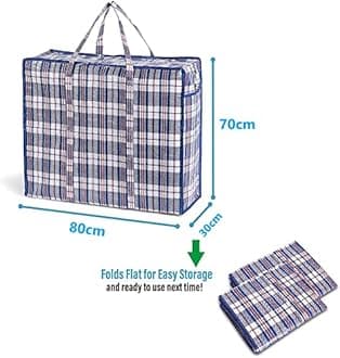 Jumbo Extra Large Laundry Bags with Zips 190L | Pack of 3 | Reusable & Waterproof Storage Laundry Moving Bag With Zipper Top