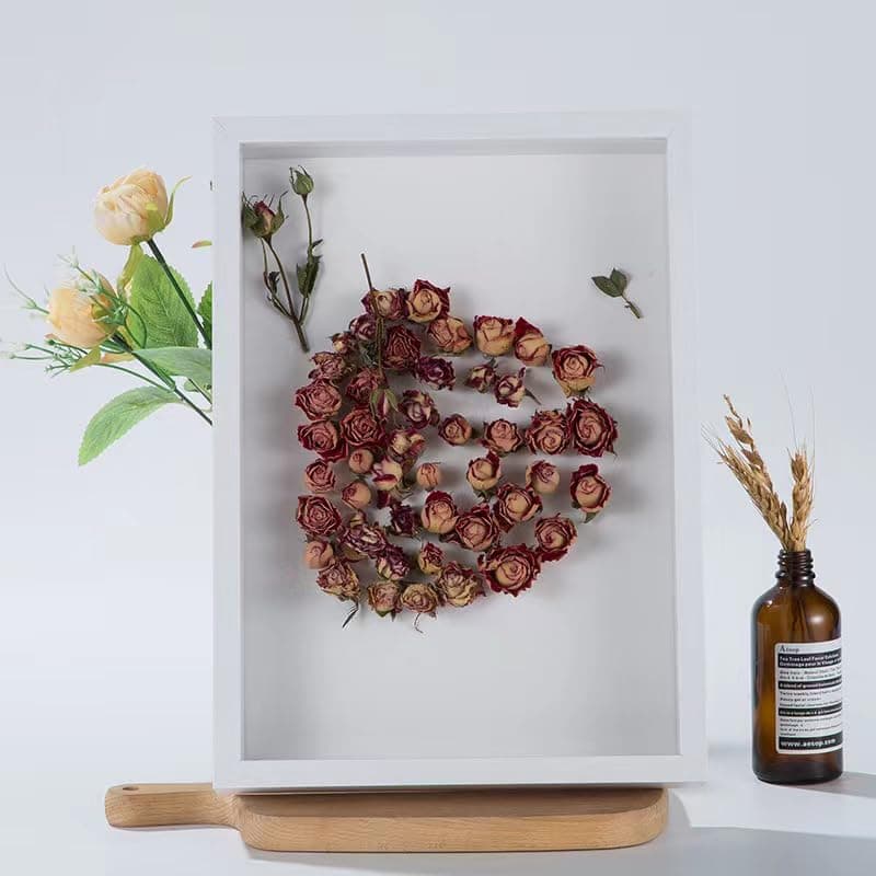 3D Shadow Box A4(210x297mm) Deep Frame for Objects up to 3cm Object Frame for Filling, 3D Display Box for Objects Photos Artworks Memories Flowers Crafts (white,3cm)