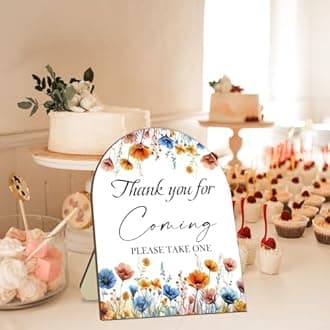 Thank You for Coming Please Take One Sign, Floral Decor Wedding Shower Favors, Bridal Shower Gifts, Modern Wooden Sign, 9x11 inches