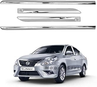 Side Beading/Side Cladding/Door Garnish/Door Protector Chrome Suitable for Nissan Sunny (2014 to 2020) Type 2 (Set of 4pcs)