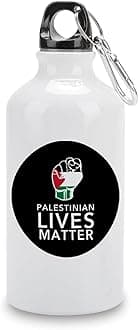 Palestinian Lives Matter Water Bottles Palestine National Flag Water Bottles Stainless Steel 14 OZ Portable Travel Bottle for Hiking Camping Survival Travel