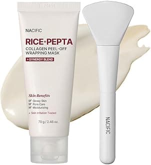 NACIFIC Rice Pepta Collagen Peel-Off Wrapping Mask 2.46oz 70g – Overnight Facial Mask Pack, Hydrating, Firming & Elasticity, Pore Minimizing, Lifting, Glowy Glass Skin, Korean Skincare with Peptide