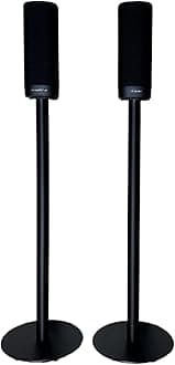 Speaker Floor Stand is Compatible with Harman Kardon Citation 5.1/Surround Rear Surround Sound System Made of Aluminum Alloy Material, with Screw Fixation and Hidden Wire Design (Black Pair)
