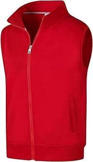 DGHM-JLMY Men's Soft Cozy Softshell Vest Full Zip Slim Fit Warm Waistcoat Hiking Outdoor Golf Sleeveless Jacket