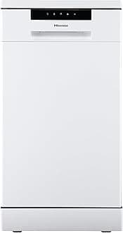 Hisense HS523E15WUK Slimline 10 Places Free Standing Dishwasher White with 30 Minutes Quick Wash [Energy Class E]
