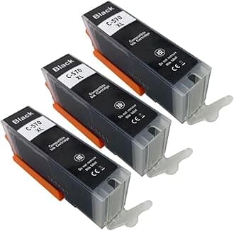 Compatible Ink Cartridge PGI-570 CLI-571 PGI570 570XL for MG5750 MG5751 MG5752 MG5753 MG6850 TS5050 TS5051 TS5052(C-570XL BK 3PCS)