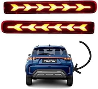 autokaar Car Rear Bumper Reflector Led Brake Light 6 Arrow Design for Maruti Fronx