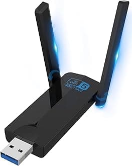 Wireless USB 3.0 WiFi Adapter for Desktop PC, AC 1300Mbps USB WiFi Dual-Band Network Adapter for PC with 400Mbps/2.4G 867Mbps/5G,Dual 5Dbi Antennas, Wireless WiFi Dongle for Windows11/10/8/7/Vista/XP