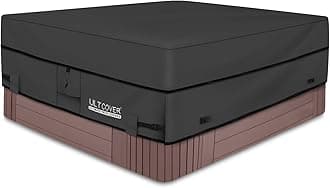 ULTCOVER Waterproof 600D Polyester Square Hot Tub Cover Outdoor SPA Covers 76 x 76 inch, Black