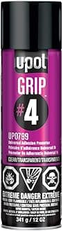 U-POL Grip#4 Universal Adhesion Promoter, Automotive Spray Paint, Durable & Long-Lasting, Easy-to-Use, Clear, 12 OZ