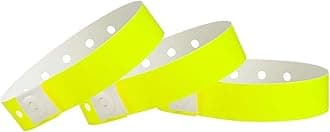 100 WristCo Neon Yellow Plastic Wristbands for Events – Extended Wear, Secure Snap Prevents Reuse – Premium-Grade Bracelets for Hospital & Medical ID, Party & VIP Identification