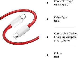 Fast Type C Usb Cable For OnePlus Nord 2 5G Original USB Type C Sync Cable Quick Charge Cable Speed Strong High Speed Data Sync Transfer Cable Best Tangle Free Cable (Red, SE.D4, 4Amp)