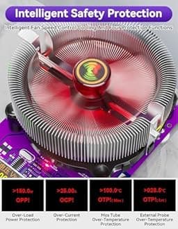 MakerHawk Battery Load Tester - 150W 200V 25A USB Load Tester 4-Wire System Adjustable Constant Current Voltage Discharge Lithium Battery Capacity Tester Electronic Load Tester