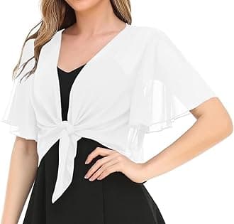 Women's Solid Puff Sleeve Kimono Short Cardigan Loose Cover Up Casual Blouse Top Chiffon