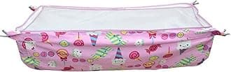 CUTEABLY Soft Cloth Baby Swing, Cradle Cover, Ghodiyu, Khoya, Palana, Hammock with Mosquito Net (Pink, Heavy Cotton)