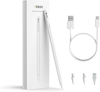 Stylus Pen for iPad, with Signal Adjustable Nibs,Palm Rejection & Customizable Shortcut Button iPad Pencil, Work for iPad 2018-2023, iPad 10th-7th, Pro 11&12.9", Air 3-5th, iPad Mini 5&6th,White