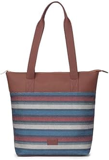 ZOUK Printed Women's Jute Handcrafted Vegan Leather Everyday Tote
