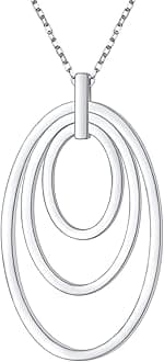 DAOCHONG 925 Sterling Silver Long Chain Sweater Large Necklace for Women Statement Pendant Fringe Necklaces Jewelry