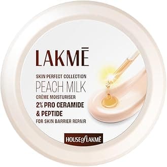 Lakmé Peach Milk Creme Moisturizer with 2% Pro-Ceramide & Peptides | Repairs Damaged Skin Barrier & Gives Intense Hydration | For Dry, Normal & Sensitive 300g