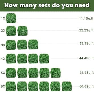 Aboofx Artificial Grass Wall Panels, 16 Pack 10x10in Green Wall Decor Greenery Wall, Boxwood Backdrop for Garden Fence Wall Background Decoration(11.11 SQ Feet)