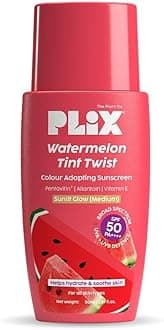 PL.IX - THE PLANT FIX Watermelon Tint Twist Color-Adapting Sunscreen | For light coverage & instant glow | SPF 50 PA++++ Medium Sunlit Glow