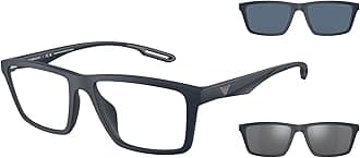 Emporio ArmaniMen's Ea4189u Universal Fit Prescription Eyewear Frames with Two Interchangeable Sun Clip-ons Rectangular