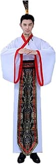 Men's Ancient Chinese Hanfu Dress Long Robe Traditional Cosplay Costume