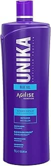 Agilise Unika Brazilian Keratin Hair Treatment Straightening for Blonde Hair – Straightener Gel with Ojon Oil & Violet, No Yellow – Keratina para alisar el pelo decolorado sin formol – Blue