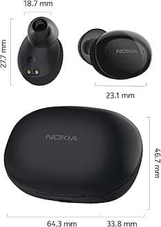 Nokia Comfort Earbuds – TWS-411 BK Wireless Bluetooth Earbuds with microphone for phone, laptop and tablet. Compatible with iOS and Android – IPX5 – Up to 29 hours with compact charging case – Black