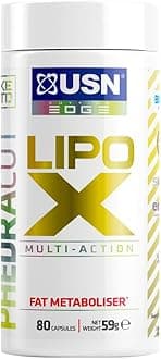 USN Lipo X PhedraCut: Fat Metaboliser, High Stimulant Energy, Reach For Your Dieting Goals With Our Weight Management and Toning Supplements, Softgel, 60 count