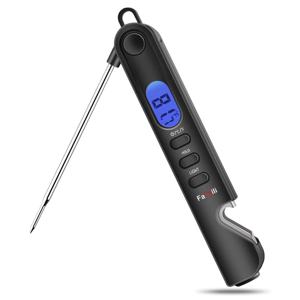 Instant Read Meat Thermometer for Cooking and Grilling, Kitchen Gadgets, Ultra Fast Thermometer with Backlight, Magnet, Calibration, and Foldable Probe for Kitchen, Outdoor Grilling and BBQ
