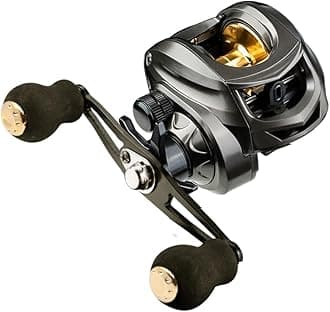 Rooblinos New AK Baitcasting Fishing Reel Lightweight Aluminum Spool Fishing Reel 17.6Lbs Drag Magnetic Braking System 7.2:1 High-Speed Gear Ratio Saltwater Freshwater Baitcaster Reel