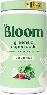 Bloom Nutrition Super Greens Powder Smoothie & Juice Mix - Probiotics for Digestive Health & Bloating Relief for Women, Digestive Enzymes with Spirulina & Chlorella for Gut Health (Coconut)