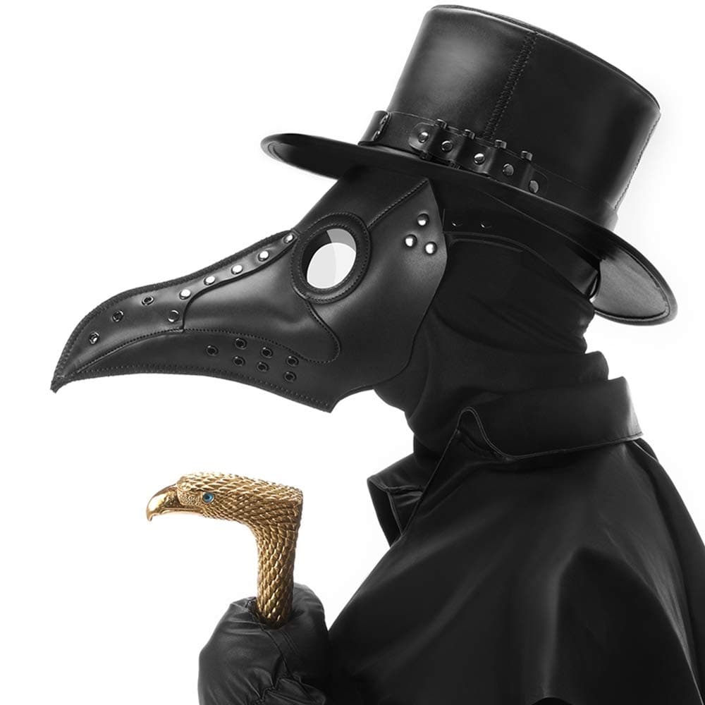 Lether Black Plague Doctor Mask